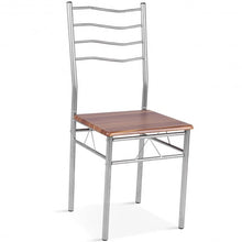 Load image into Gallery viewer, 5 pcs Wood Metal Dining Table Set with 4 Chairs-Walnut