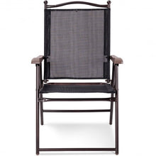 Load image into Gallery viewer, Set of 2 Patio Folding Sling Back Camping Deck Chairs-Black