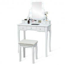 Load image into Gallery viewer, Dimmable Bulbs Touch Switch Vanity Dressing Table Set with Removable Box-White