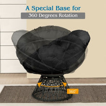 Load image into Gallery viewer, Rattan Papasan Chair Ergonomic 360-degree Swivel Soft Cushion Garden-Black