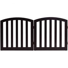 Load image into Gallery viewer, 24" Configurable Folding Standing 2 Panel Wood Pet Fence-Brown-A