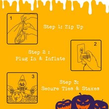 Load image into Gallery viewer, 4 Ft Halloween Inflatable LED Pumpkin with Witch Hat