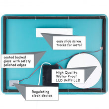 Load image into Gallery viewer, LED Touch Button Wall-Mounted Makeup Mirror w/ Clock