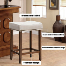 Load image into Gallery viewer, Set of 2 Nailhead Saddle Bar Stools 24" Height