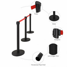 Load image into Gallery viewer, 6 pcs Black Stanchion Posts Queue Pole