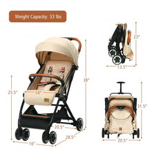 Load image into Gallery viewer, Lightweight Aluminium Frame Baby Stroller with Net-Beige