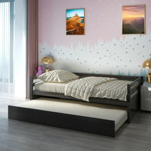 Load image into Gallery viewer, Twin Size Wooden Slat Trundle Platform-Espresso