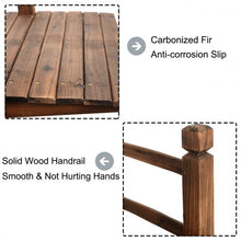 Load image into Gallery viewer, 5' Wooden Garden Bridge Arc Stained Finish Footbridge Decorative