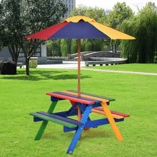 Load image into Gallery viewer, 4 Seat Kids Picnic Table with Umbrella