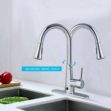Load image into Gallery viewer, Pull-down Single Handle Dual Spray Chrome Kitchen Faucet