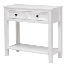 Load image into Gallery viewer, Entryway Hallway Hall 2 Drawer Console Table with Shelf