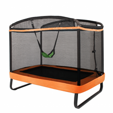 Load image into Gallery viewer, 6 Feet Kids Entertaining Trampoline with Swing Safety Fence-Orange