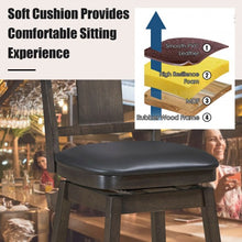 Load image into Gallery viewer, 24 inch Swivel Upholstered Counter Height Bar Chair with Rubber Wood Legs