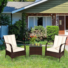 Load image into Gallery viewer, 3 PCS Patio Rattan Furniture Set-White