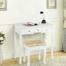 Load image into Gallery viewer, Vanity Make Up Table Set Dressing Table Set with 5 Drawers-White