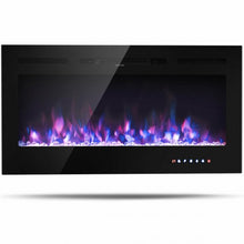 Load image into Gallery viewer, 40 " Electric Fireplace Recessed Wall Mounted with Multicolor Flame