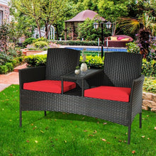 Load image into Gallery viewer, Patio Rattan Conversation Set -Red