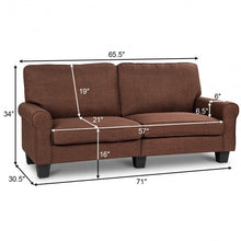 Load image into Gallery viewer, Home Living Room Upholstered Curved Armrest Fabric Sofa-Brown