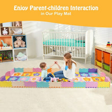 Load image into Gallery viewer, 75 Pieces Baby Foam Interlocking Play Mat with Fence with Detachable Numbers