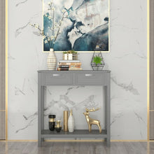 Load image into Gallery viewer, 2 Drawers Accent Console Entryway Storage Shelf-Gray