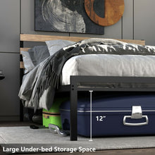 Load image into Gallery viewer, Queen Size Metal Bed Frame Foundation with Headboard