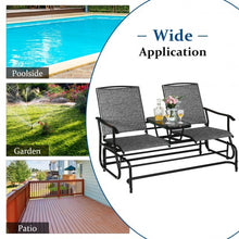 Load image into Gallery viewer, 2-Person Outdoor Patio Double Rocking Loveseat -Gray
