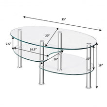 Load image into Gallery viewer, Tempered Glass Oval Side Coffee Table-Transparent