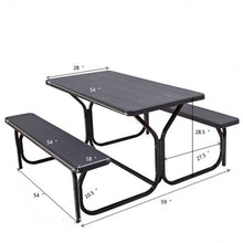 Load image into Gallery viewer, Outdoor Picnic Garden Party Table And Bench Set-Black