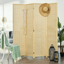 Load image into Gallery viewer, 6 ft 4 Panel Portable Folding Room Divider Screen-Natural