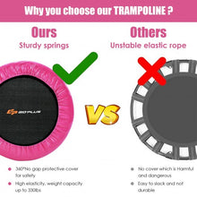Load image into Gallery viewer, 38" Mini Folding Trampoline Portable Leisure Fitness Backboard-Pink