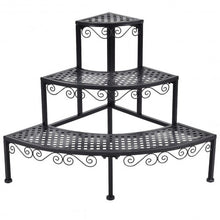Load image into Gallery viewer, 3-Tier Corner Metal Flower Ladder Plant Stand