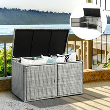 Load image into Gallery viewer, 88 Gallon Garden Patio Rattan Storage Container Box