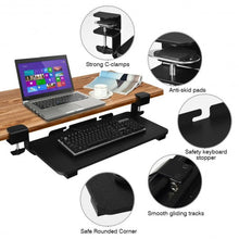 Load image into Gallery viewer, Keyboard Tray Under Desk Clamp-On Retractable Platform Computer Drawer