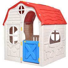 Load image into Gallery viewer, Kids Cottage Playhouse Foldable Plastic Indoor Outdoor Toy