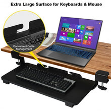 Load image into Gallery viewer, Keyboard Tray Under Desk Clamp-On Retractable Platform Computer Drawer