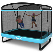 Load image into Gallery viewer, 6 Feet Kids Entertaining Trampoline with Swing Safety Fence-Blue