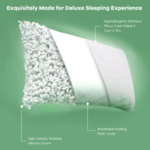 Load image into Gallery viewer, 28" x18" Shredded Memory Foam Bed Pillows with Bamboo Cooling Cover