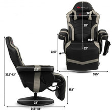 Load image into Gallery viewer, Ergonomic High Back Massage Gaming Chair with Pillow-Gray