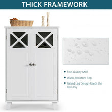 Load image into Gallery viewer, Wooden Freestanding Storage Cabinet with Visible Windows and 1 Adjustable Shelf