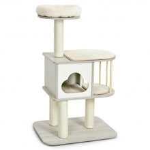 Load image into Gallery viewer, 46 Inch Wooden Cat Activity Tree with Platform and Cushionsfor for Cats and Kittens