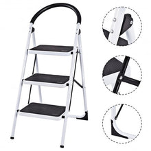 Load image into Gallery viewer, Heavy Duty Industrial Lightweight Folding Stool 3 Step Ladder