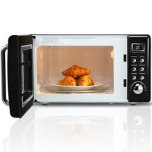 Load image into Gallery viewer, 700W Glass Turntable Retro Countertop Microwave Oven-Black