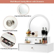 Load image into Gallery viewer, Makeup Dressing Wall Mounted Vanity Mirror with 2 Drawer