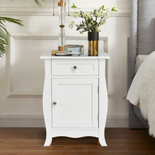 Load image into Gallery viewer, Wooden Accent End Table with Drawer Storage Cabinet Nightstand-White
