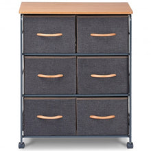 Load image into Gallery viewer, 6-Drawer Fabric Display Dresser Storage Cabinet with Wheels