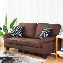 Load image into Gallery viewer, Home Living Room Upholstered Curved Armrest Fabric Sofa-Brown