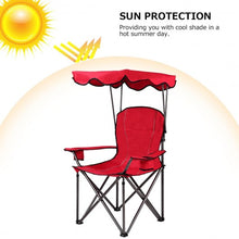 Load image into Gallery viewer, Portable Folding Beach Canopy Chair with Cup Holders-Red