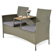 Load image into Gallery viewer, 2-Person Patio Rattan Conversation Furniture Set with Coffee Table
