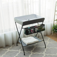 Load image into Gallery viewer, Portable Infant Changing Station Baby Diaper Table with Safety Belt-Gray