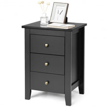 Load image into Gallery viewer, 2 pcs Nightstand End Beside Table Drawers-Black